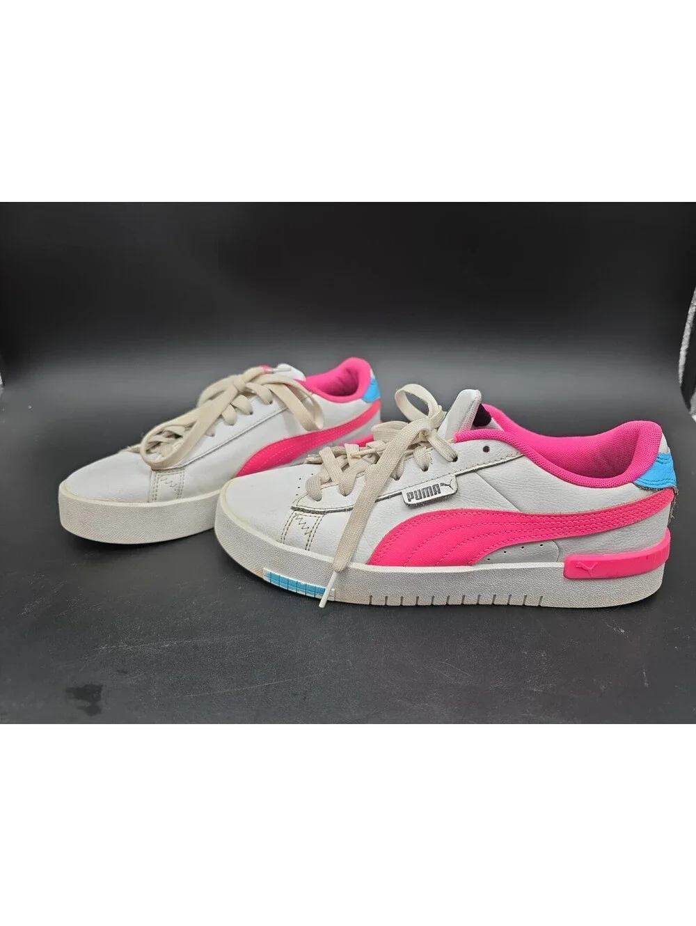 Used Puma SoftFoam+ Shoes Womens Size 10 White Pink Platform Sneakers 386418-02